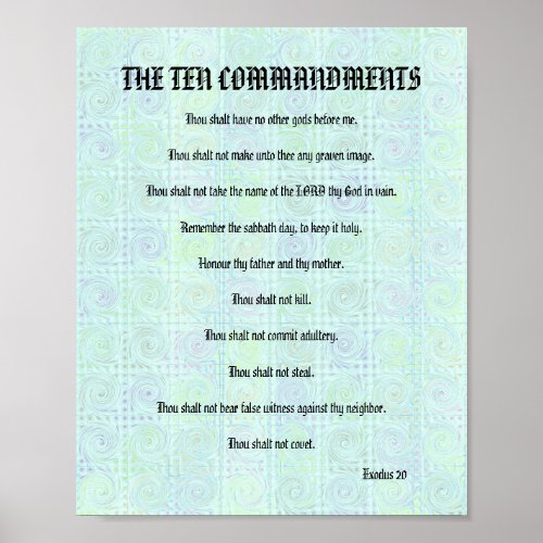 The Ten Commandments _ Greenish Twists Poster