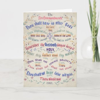 "the Ten Commandments" Greeting Card by vintageworks at Zazzle