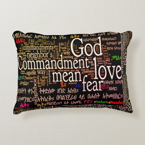 The Ten Commandments In Amharic Pillow 16 x 12