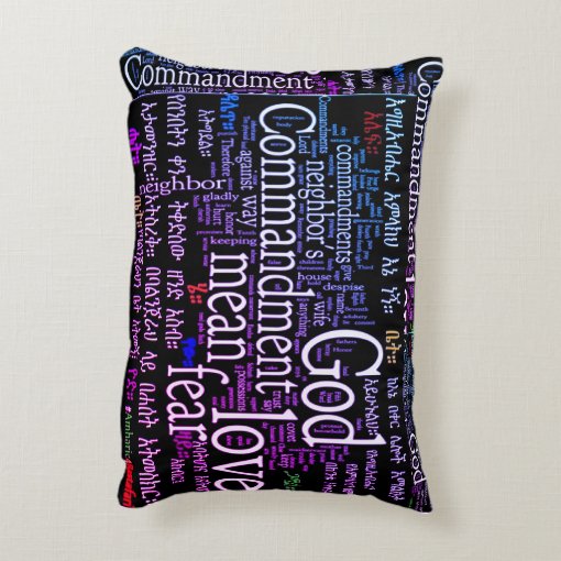 The Ten Commandments In Amharic Pillow 16" x 12" Zazzle