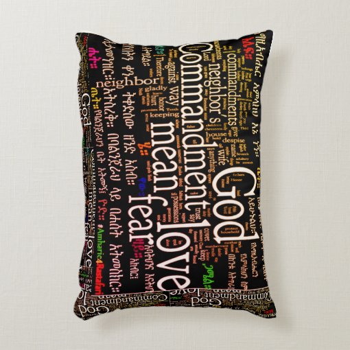 The Ten Commandments In Amharic Pillow 16" x 12" Zazzle