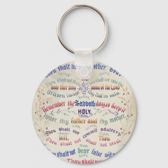 The Ten Commandments keychain (Front)
