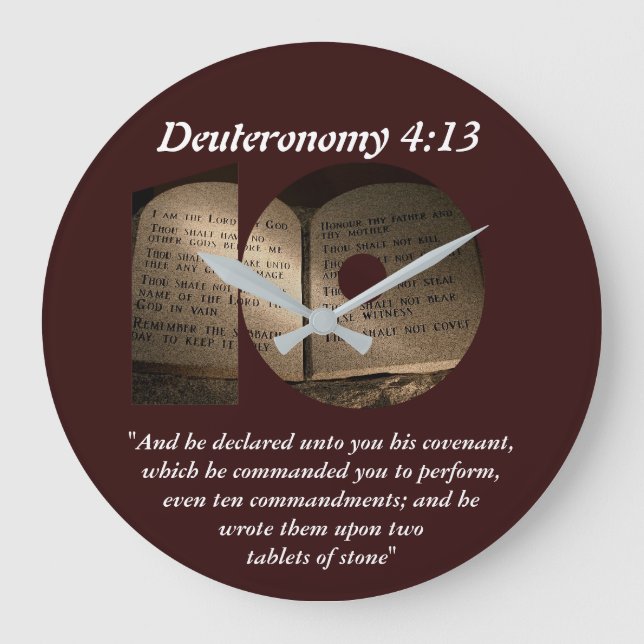 The Ten Commandments Large Clock (Front)