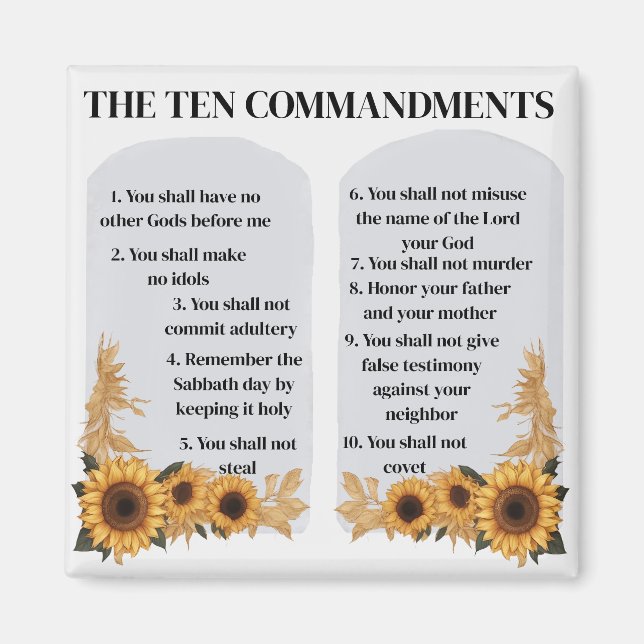 The Ten Commandments Magnet (Front)