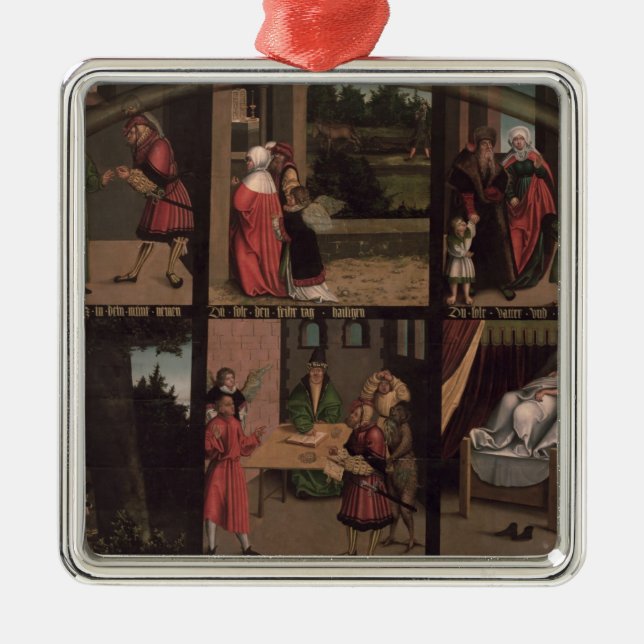 The Ten Commandments Metal Ornament (Front)