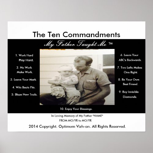 The Ten Commandments My Father Taught Me Poster