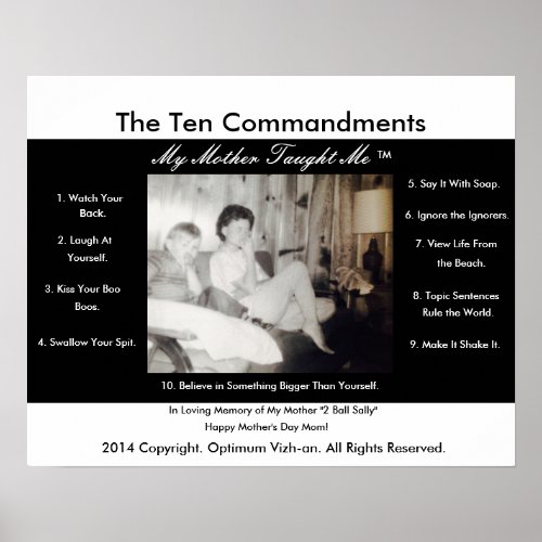 The Ten Commandments My Mother Taught Me Poster