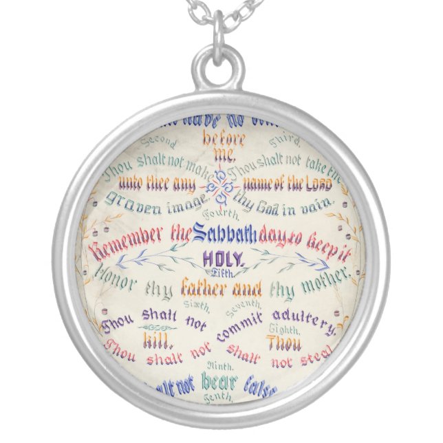 The Ten Commandments necklace (Front)