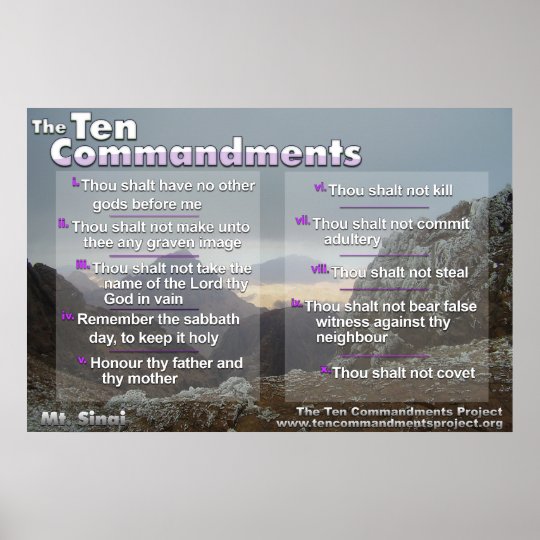 The Ten Commandments on Mt. Sinai Poster | Zazzle.com