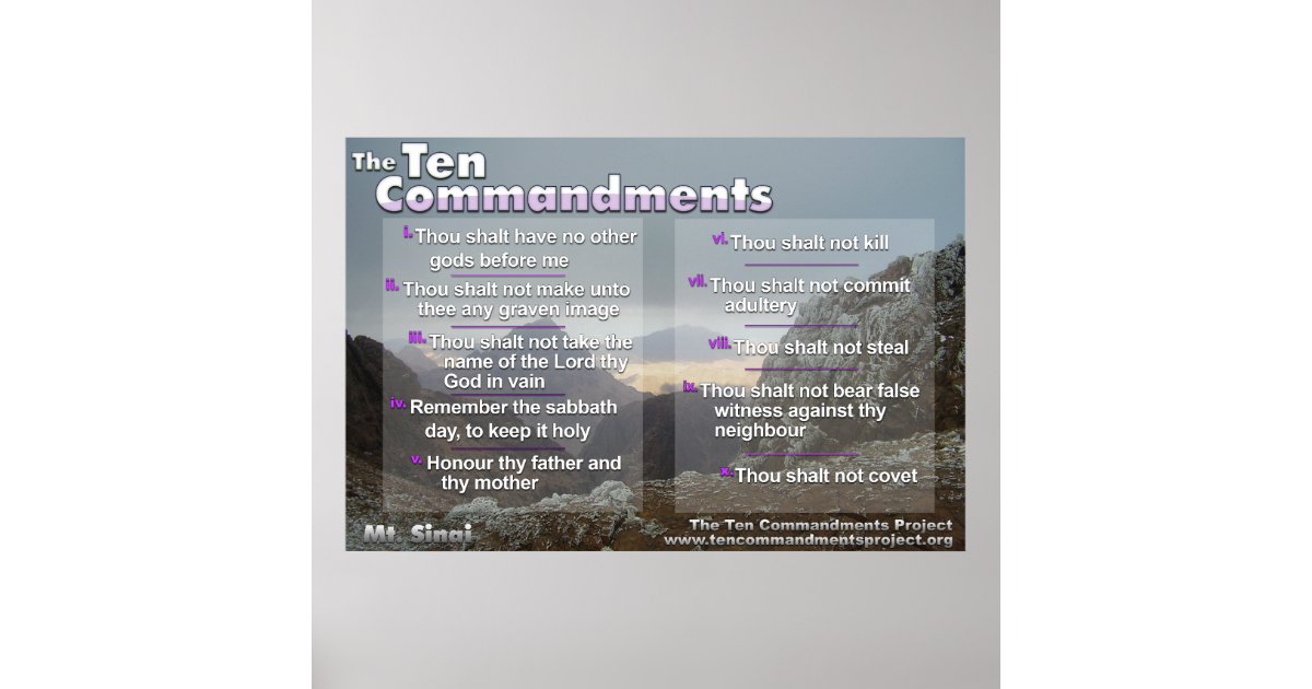 The Ten Commandments on Mt Sinai Poster Zazzle