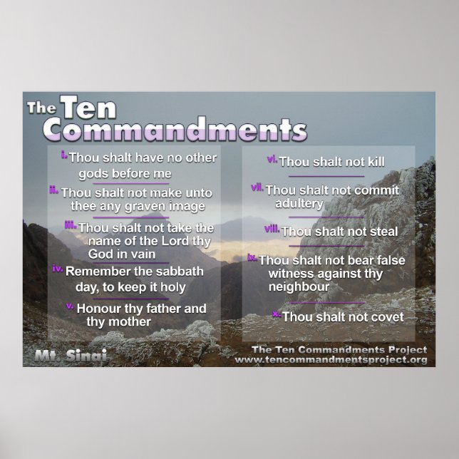 The Ten Commandments on Mt. Sinai Poster (Front)