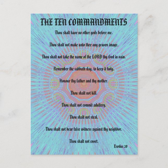 The Ten Commandments "Outward Expressions" Postcard (Front)