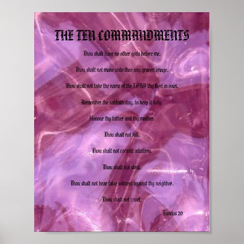 The Ten Commandments _ Pink Glass Poster