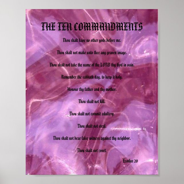The Ten Commandments - Pink Glass Poster (Front)