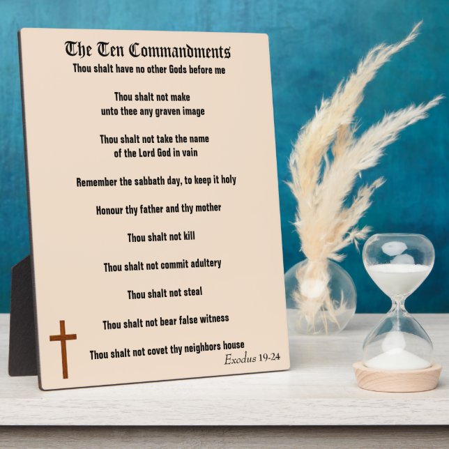 THE TEN COMMANDMENTS  PLAQUE (Side)