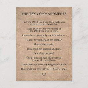 The Ten Commandments Postcard