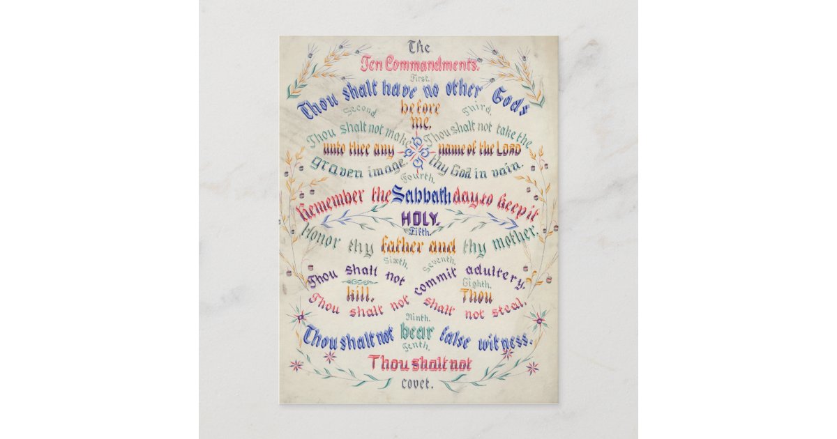 The Ten Commandments Postcards Zazzle
