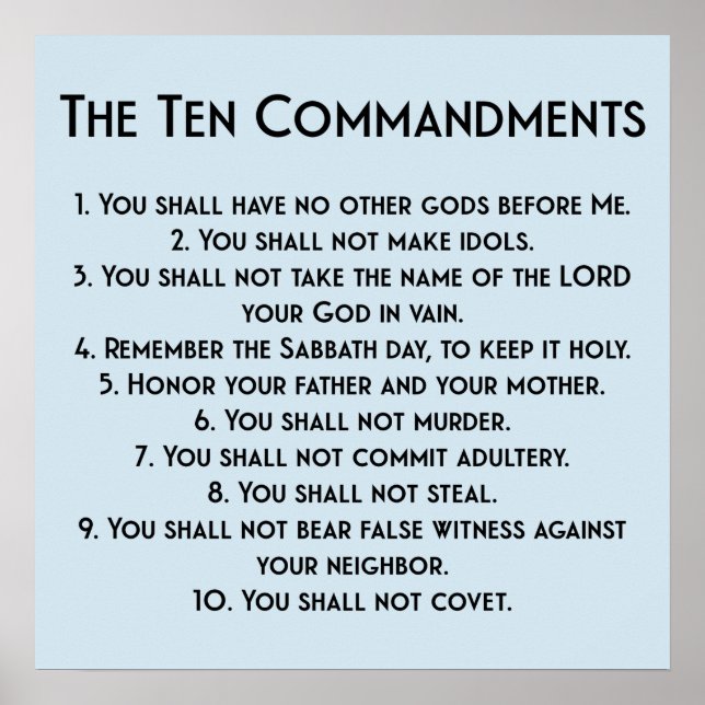 The Ten Commandments Poster (Front)