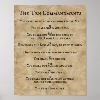 The Ten Commandments Printing Press On Parchment Poster by redsmurf77 at Zazzle