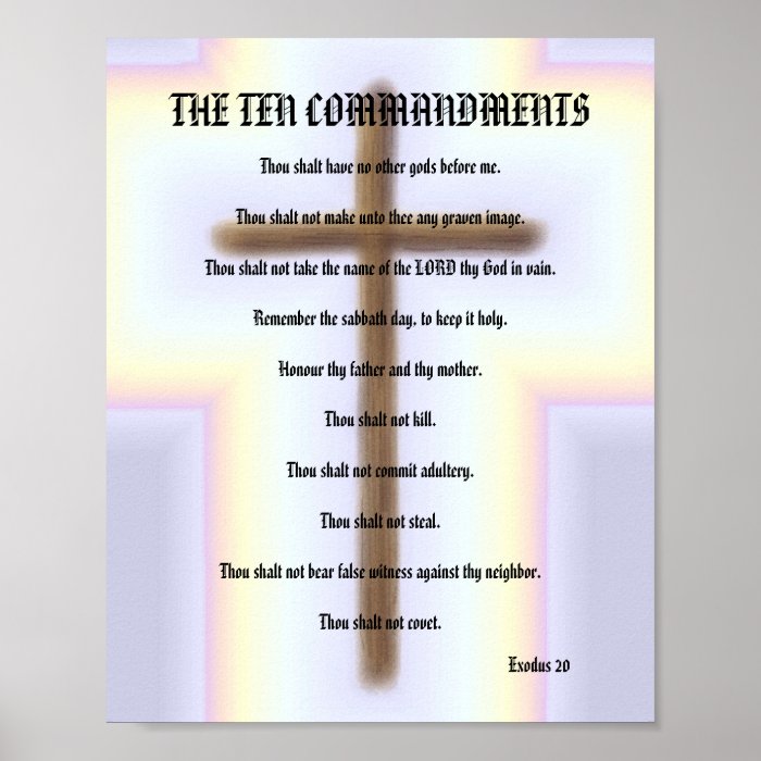 Hang this beautiful poster of the Ten Commandments on your wall