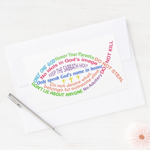 The Ten Commandments Rectangular Sticker | Zazzle