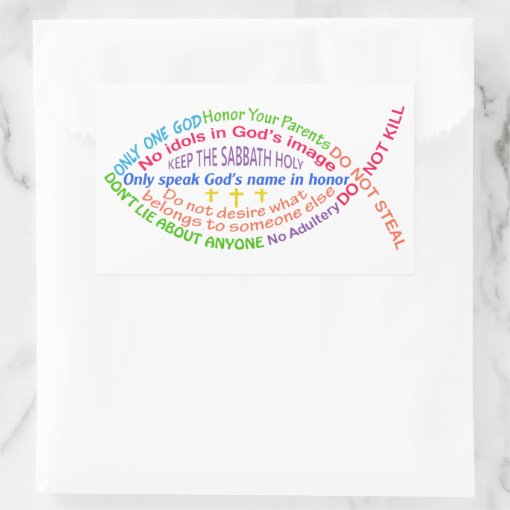 The Ten Commandments Rectangular Sticker | Zazzle