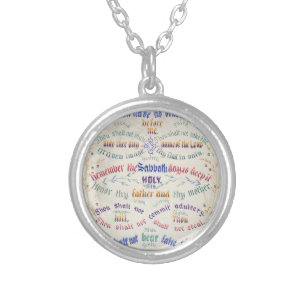 The Ten Commandments Silver Plated Necklace