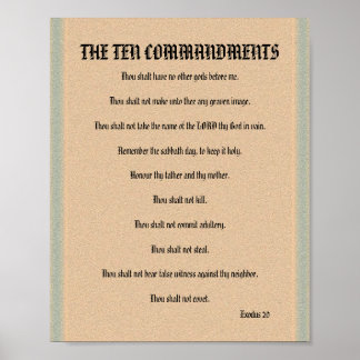 The Ten Commandments - Stone Column Poster