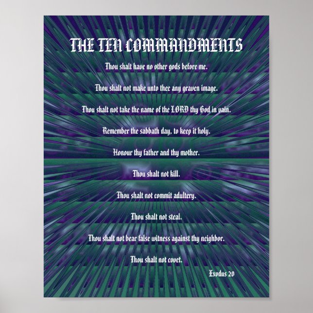 The Ten Commandments - Teal Spikes Poster (Front)