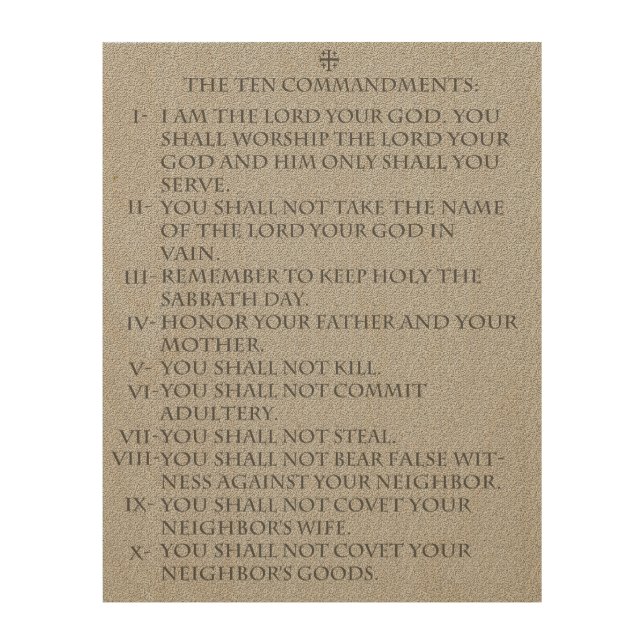 The Ten Commandments: Wood Wall Art (Front)