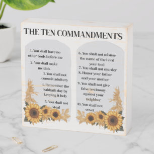 The Ten Commandments Wooden Box Sign