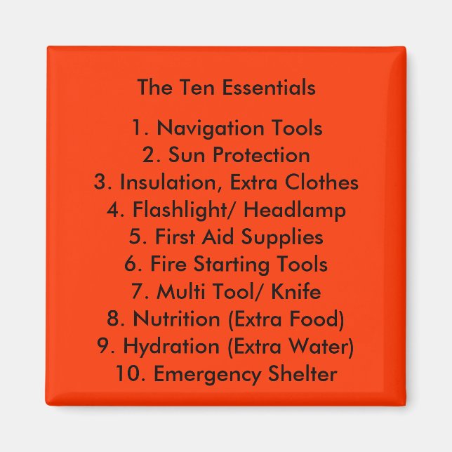 The Ten Essentials Magnet (Front)