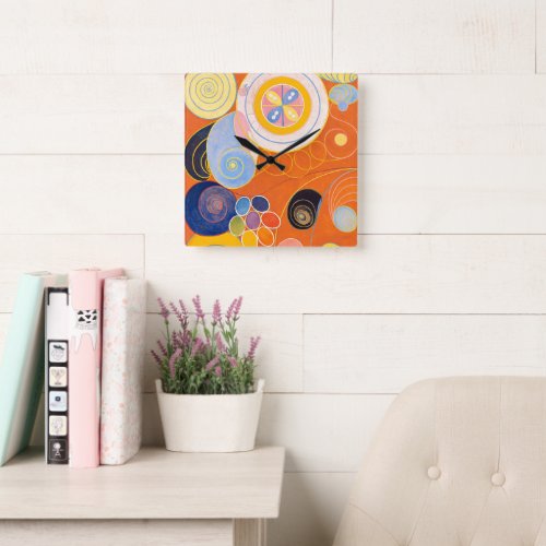  The Ten Largest Group IV No4 by Hilma af Klint Square Wall Clock