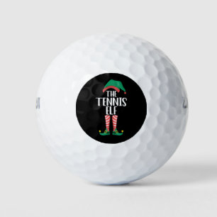 The Tennis Elf Matching Family Group Christmas Golf Balls