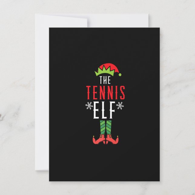 The Tennis Elf Tennis Player Merry Xmas Christmas  Invitation (Front)