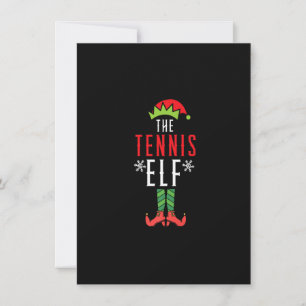 The Tennis Elf Tennis Player Merry Xmas Christmas Invitation