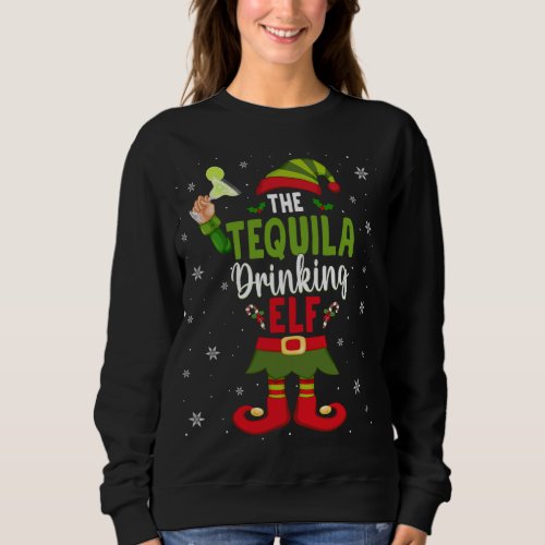 The Tequila Drinking ELF Matching Family Christmas Sweatshirt
