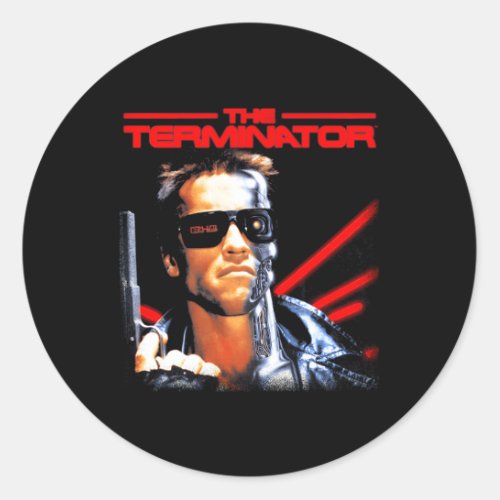 The Terminator Movie Box Classic Round Sticker