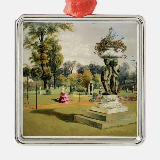 The Terrace Garden, Woburn Abbey (chromolitho) Metal Ornament (Front)