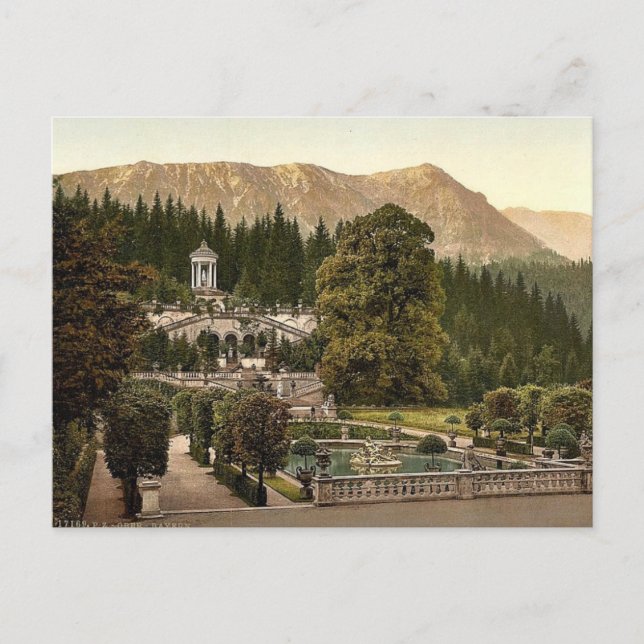 The terrace, Linderhof Castle, Upper Bavaria, Germ Postcard (Front)