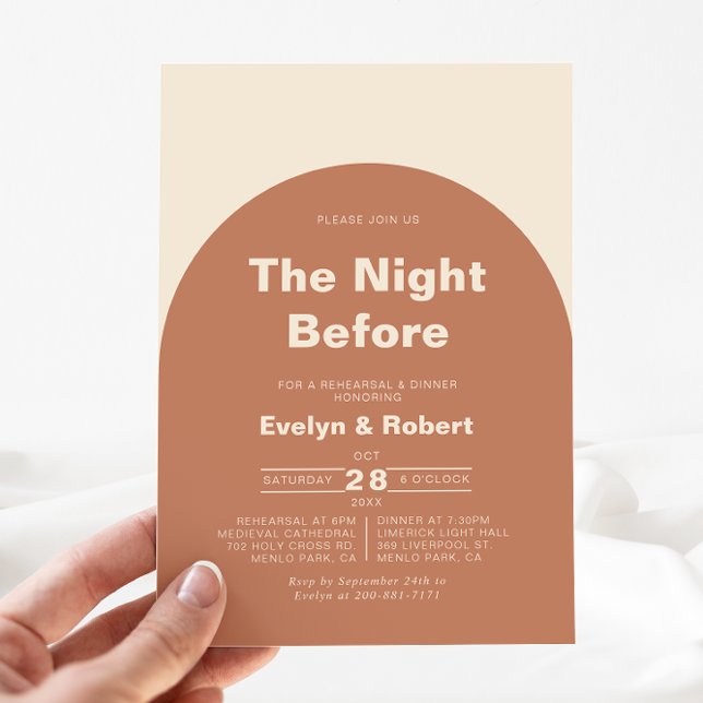 The Terracotta Night Before Rehearsal Dinner   Invitation (Creator Uploaded)