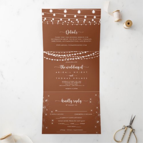 The Terracotta String Lights Trifold Wedding of