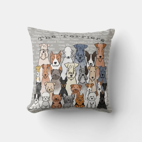 The Terriers Throw Pillow