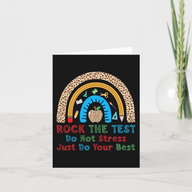 The Test Don't Stress Just Do Best Funny Teacher  Card (Front)