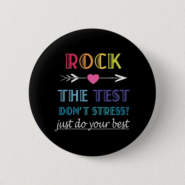 The Test-funny School Student Teacher Test Day  Button (Front)