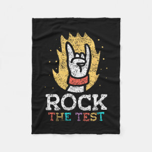 The Test Teacher Score Testing Exam Test Day Fleece Blanket