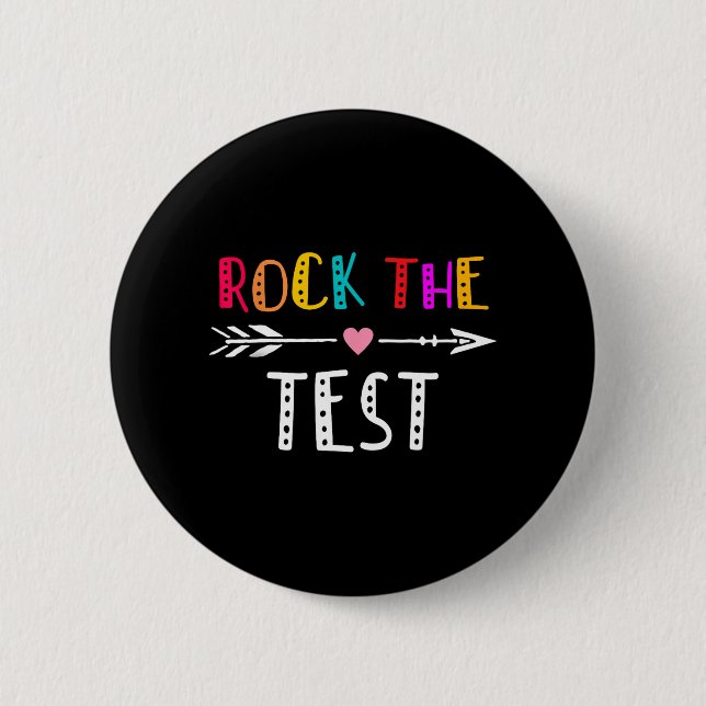 The Test Teacher Test Day Testing Day Funny Teache Button (Front)