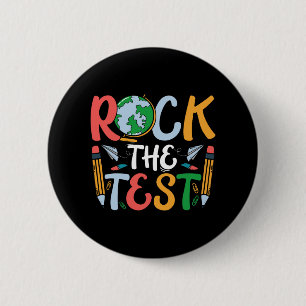 The Test Teacher Test Day Testing Day Funny Teache Button