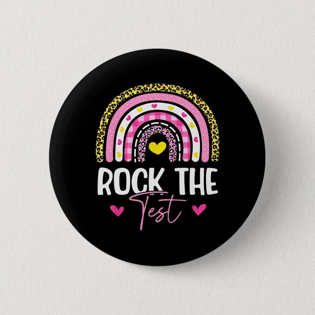 The Test Teacher Test Day Testing Day Funny Teache Button (Front)