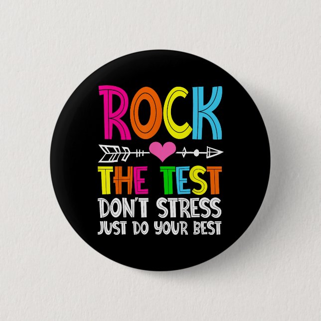 The Test Teacher Test Day Testing Day Funny Teache Button (Front)
